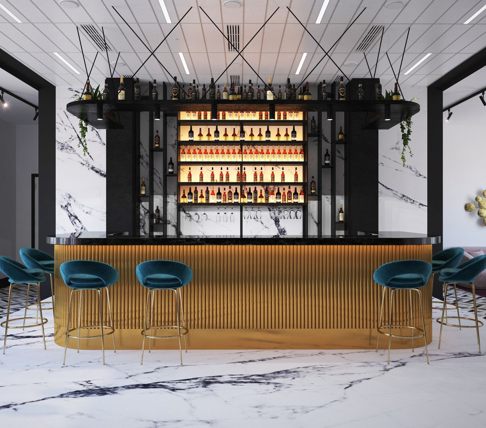Modern kafe ve banko tezgahi